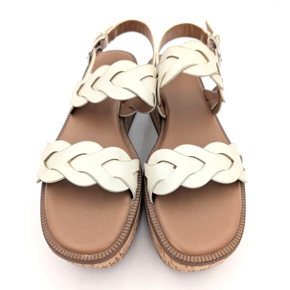 Nordstrom Rack Pennie Braided Platform Sandal Women's Cream Size US7.5 EU38 - Picture 10 of 11